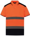 Heren Polo Yoko Fluo 2-tone HVJ220 Oranje-Marine